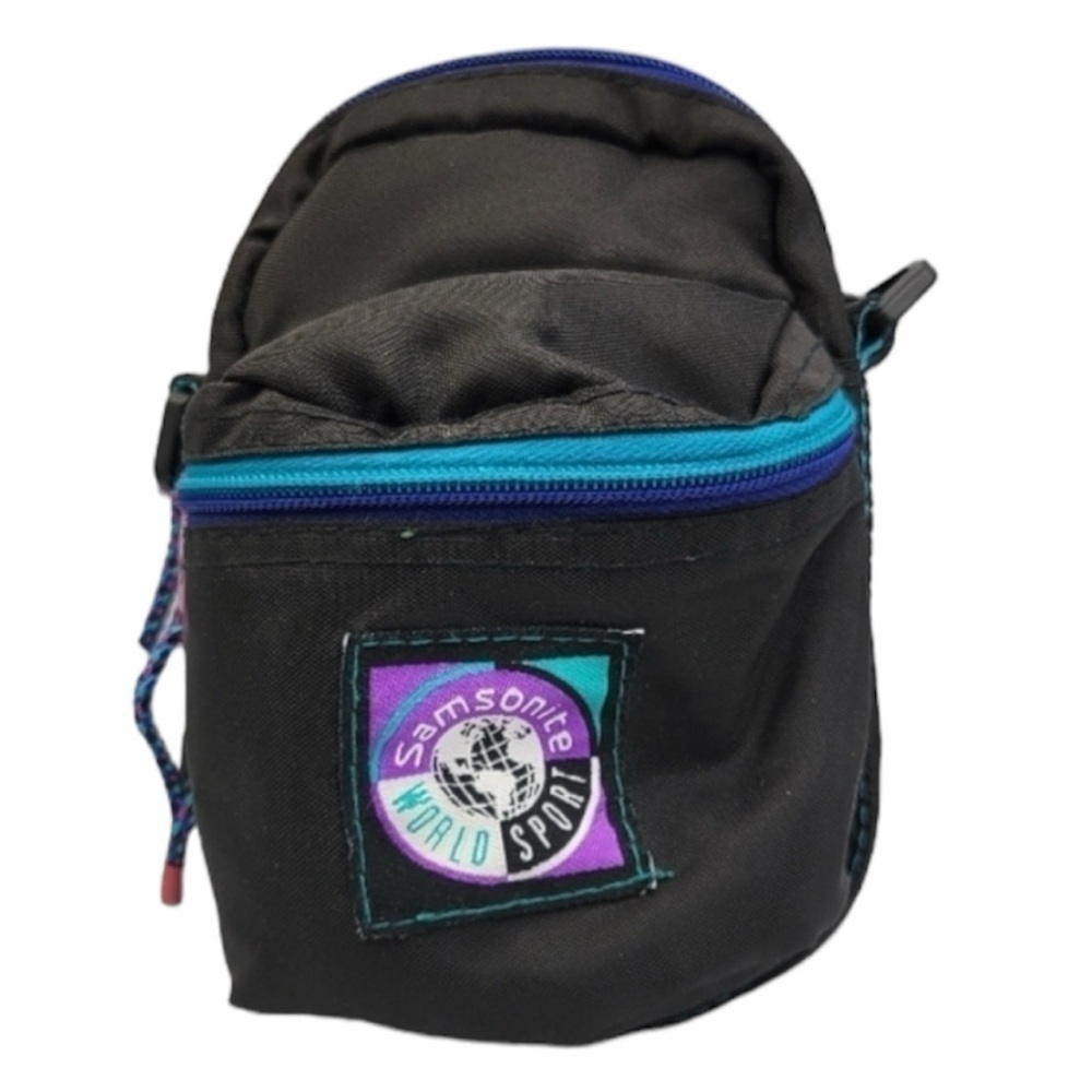 Samsonite World Sport Black Retro Vintage Small Cushioned Camera Bag